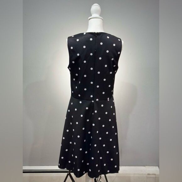 CLEARANCE! B/W Chaps Polka Dot A-Line Sheath Dress Size 12 EUC - Picture 2 of 5